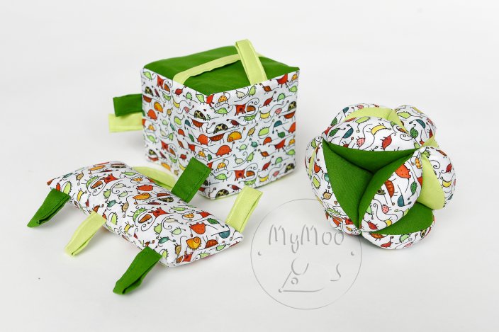 Grijpcubus MyMoo Busy Cube - Paardebloemen