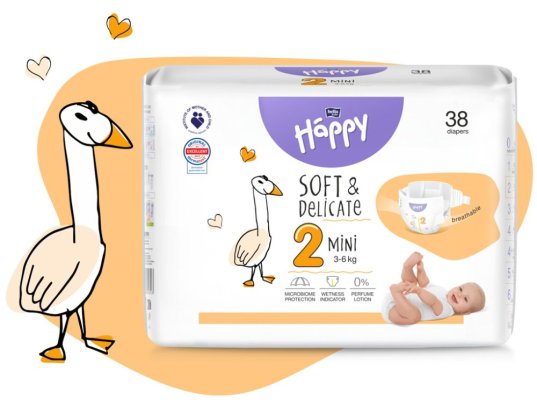 BELLA HAPPY Pieluszki dziecięce jednorazowe Mini 3-6 kg 38 szt