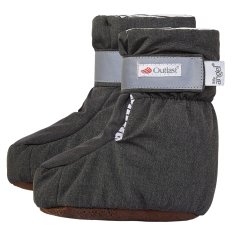 Pantofole in tessuto di nylon con suola Outlast® - mélange grigio/striscia bianco-nero