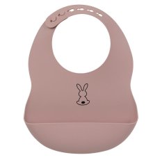 NATTOU Bavoir silicone avec attache vieux rose sans BPA