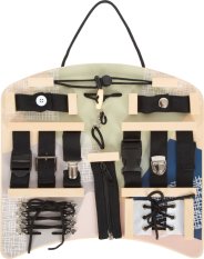 small foot Motoriekbord met verbindings- en vetersluitingselementen