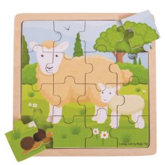 Puzzle Bigjigs Toys - Owieczka z jagniątkiem