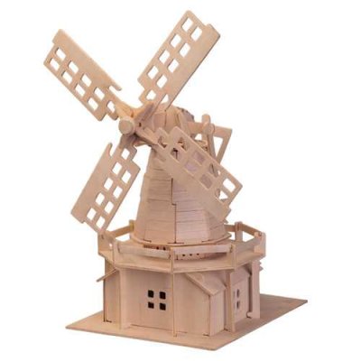 Woodcraft Drewniane puzzle 3D Wiatrak naturalny