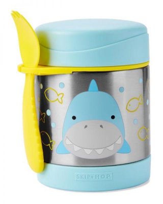 SKIP HOP Zoo Termos do jedzenia z łyżką/widelcem Shark 325 ml, 3+ + AQUAINT 500 ml