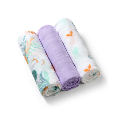 BABYONO Bamboo pelene 3 kom - ljubičaste