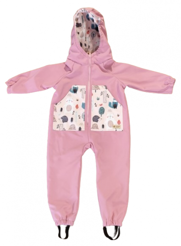 Monkey Mum® Softshell jumpsuit with membrane - Sugar animals - size 98/104, 110/116