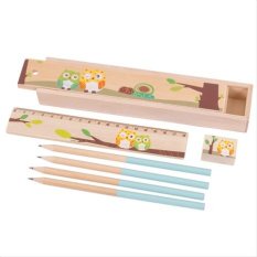 Bigjigs Toys astuccio in legno gufetti 1 pz blu