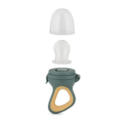 PETITE&MARS Dudlík silikonový na krmení Fruzi Green&Ochre 6m+