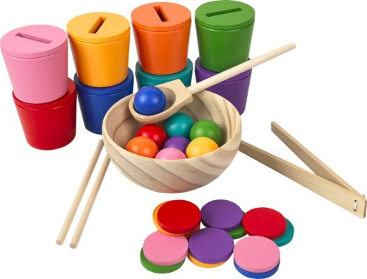 2Kids Toys Bolas do arco-íris, moedas e copos 8 cores