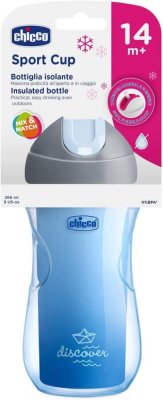 CHICCO Sport Thermobecher mit Strohhalm 266 ml blau 14 Monate+