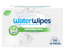 12x WATERWIPES Toallitas húmedas Hydrating clean with aloe vera 3in1 60 uds (720 uds)