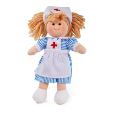 Bigjigs Toys Poupée en tissu infirmière Nancy 28 cm
