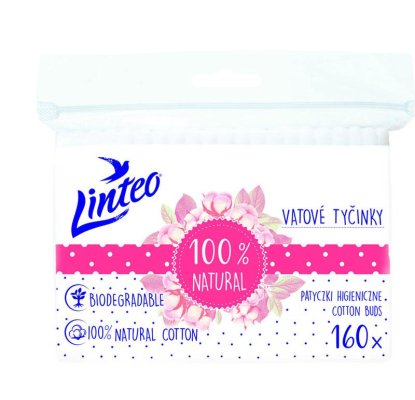 3x bâtonnets de papier coton LINTEO 160 pièces dans un sachet