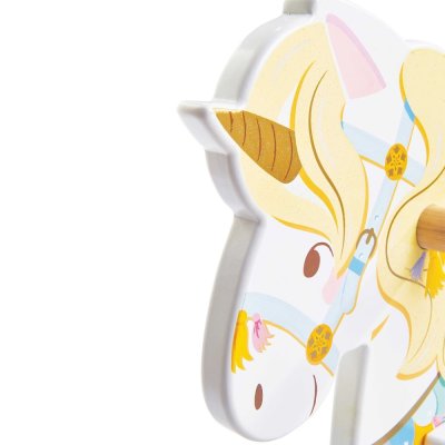 Le Toy Van Petilou Drewniany koń na biegunach Jednorożec
