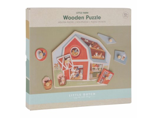 LITTLE DUTCH Puzzle vkládací dřevěné Farma