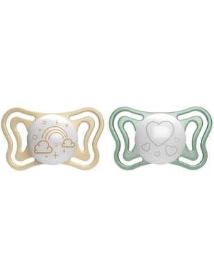 CHICCO Physio Light Silikon-Schnuller für die Nacht, 2-6 Monate, 2 Stück