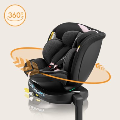 LIONELO Bilbarnstol Navy i-Size (40-150 cm) Black Pink
