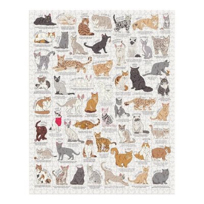 Ridley's Games Puzzle para amantes de los gatos blanco 1000 piezas