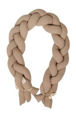BABYMATEX Nestchen für Babybett Musselin geflochtenes Zopf - braun 200 cm
