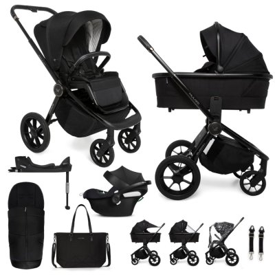 MUUVO SET Kinderwagen 4in1 Quick SE 2 Chromium black Set + CBX By CYBEX Aton B2 i-Size + Basis