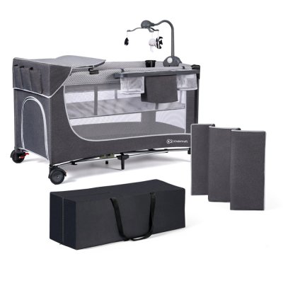 KINDERKRAFT SELECT Potovalna posteljica Leody dodatki Leody Grey, Premium