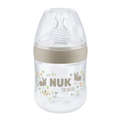 NUK For Nature Babyflasche mit Temperaturkontrolle, braun 150 ml
