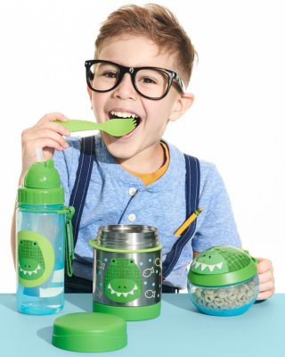 SKIP HOP Zoo Termo para comida con cuchara/tenedor Cocodrilo 325 ml, 3 años+