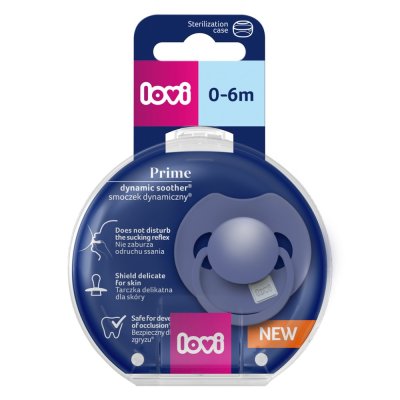 LOVI Smoczek silikonowy dynamiczny Prime 0-6m 1 szt. Blue