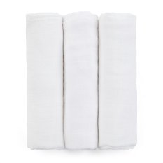 PETITE&MARS Súprava plienok bambusová mušelínová 3ks Moussy Total White, 68 x 68 cm