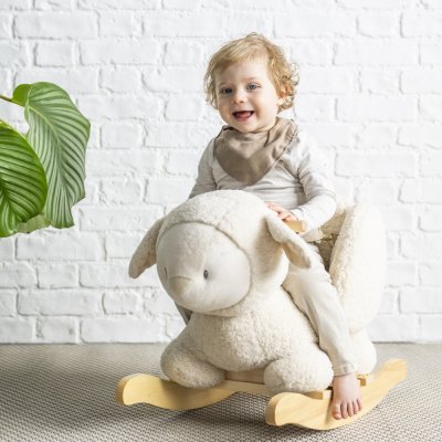 NATTOU Houpačka Teddy plyš ovečka ecru 10m+