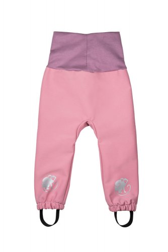 Pantaloni reglabili softshell pentru copii cu membrană Monkey Mum® - Vată de zahăr