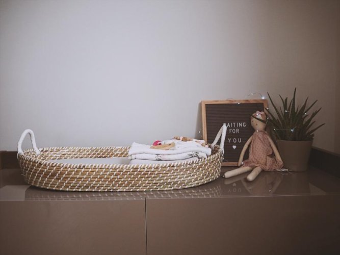 AHOJBABY Babyverschoonmand Smart Basket naturel + mat