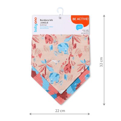 BABYONO Cotton bib Jungle 2pcs, 0m+