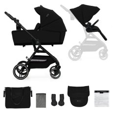 KINDERKRAFT SELECT Barnvagn kombinerad Yoxi 2in1 Pure Black