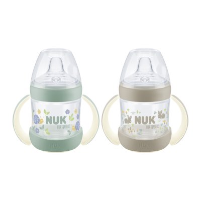 NUK For Nature Babyflasche zum Lernen mit Temperaturkontrolle, grün 150 ml