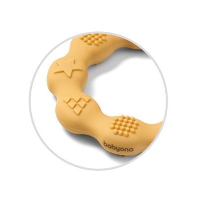 BABYONO Mordedor de silicone Anel amarelo