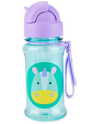 SKIP HOP Zoo Tritan Trinkflasche mit Strohhalm 355ml Einhorn 12m+