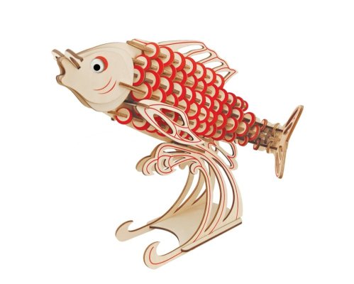 Woodcraft Drewniane puzzle 3D Karp