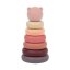 NATTOU Играчка пирамида за редене силиконова розова 16 см