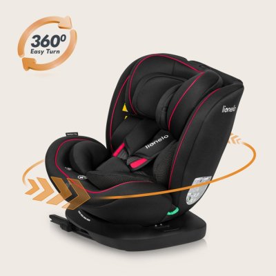 LIONELO Bilbarnstol Bastiaan i-Size (40-150 cm) Black Red