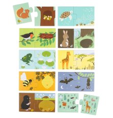 A Little Lovely Company - přiřazovací puzzle - zvířecí domečky