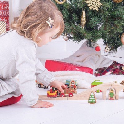 Bigjigs Rail Santova zaprega + tračnica