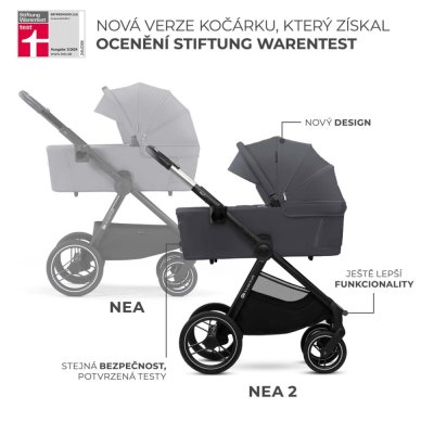 KINDERKRAFT Kombinirani voziček Nea 2 2v1 Dark Grey