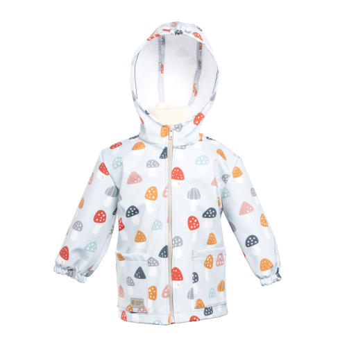 Jachetă softshell pentru copii cu membrană Monkey Mum® - Ciuperci colorate