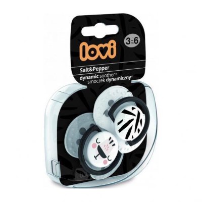 LOVI Silikon-Schnuller dynamisch Salt&Pepper 3-6m 2 Stk