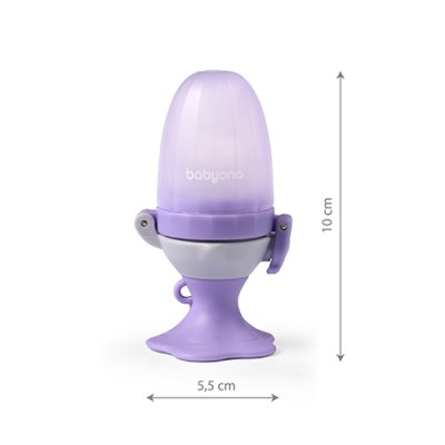 BABYONO Silikon-Schnuller zum Füttern von Flower Violet 6m+