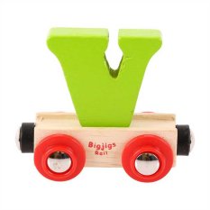 Bigjigs Rail Waggon für Holzeisenbahn - Buchstabe V