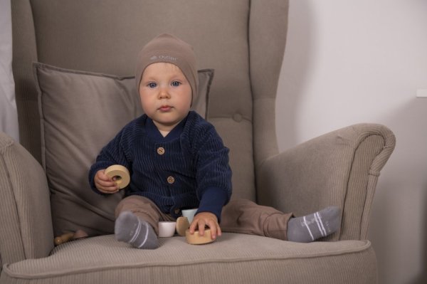 Outlast® kordbársonnyal bélelt kabát - sötétkék