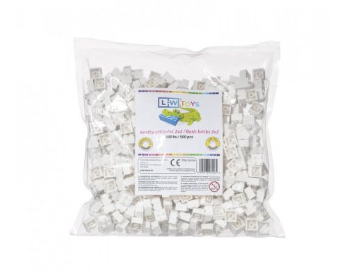 L-W Toys Baukasten für Kinder Basis Bausteine 2x2 500 Stk.