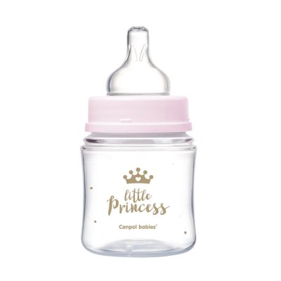 CANPOL BABIES Flasche mit weiter Öffnung Royal Baby 120 ml rosa